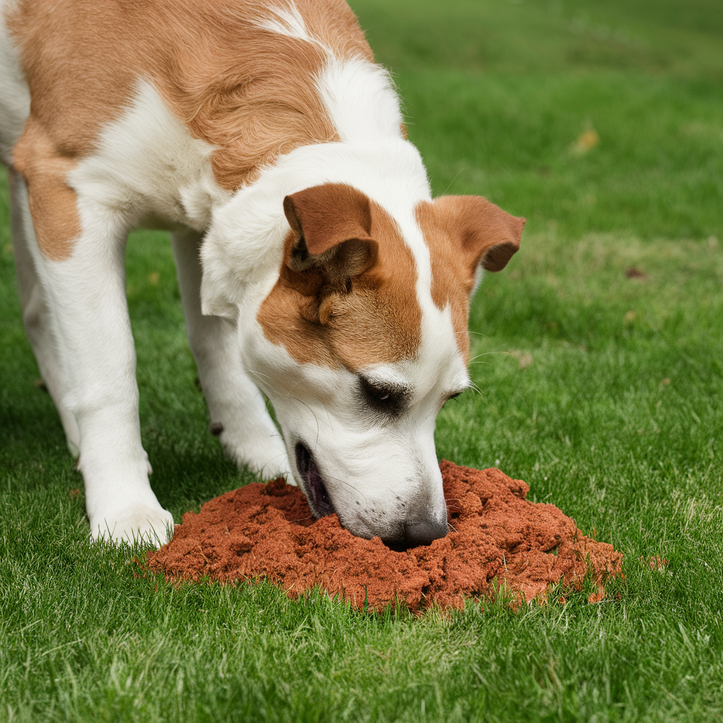 dog burying a treat in the ground