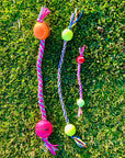 2 Ball tug/throw toy for dogs
