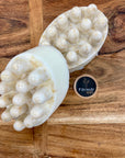 Natural goats milk dog soap for sensitive skin in a massage bar by Farmer Pete's.