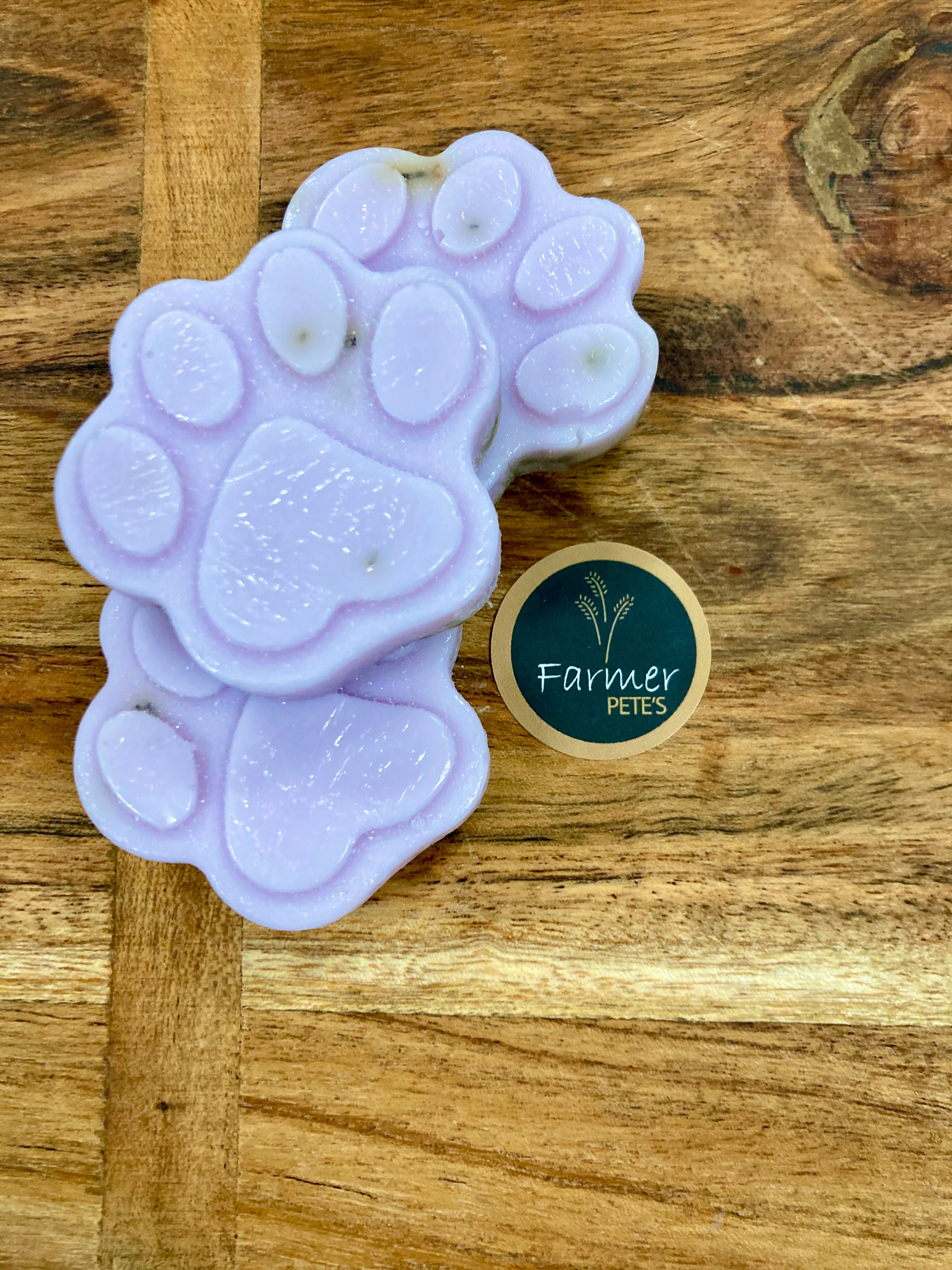 Natural calming paw goats milk dog soap by Farmer Pete's