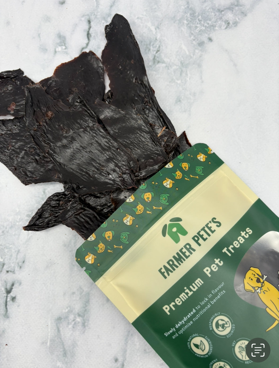 Dog Liver Treats by Famer Pete's dried pet products