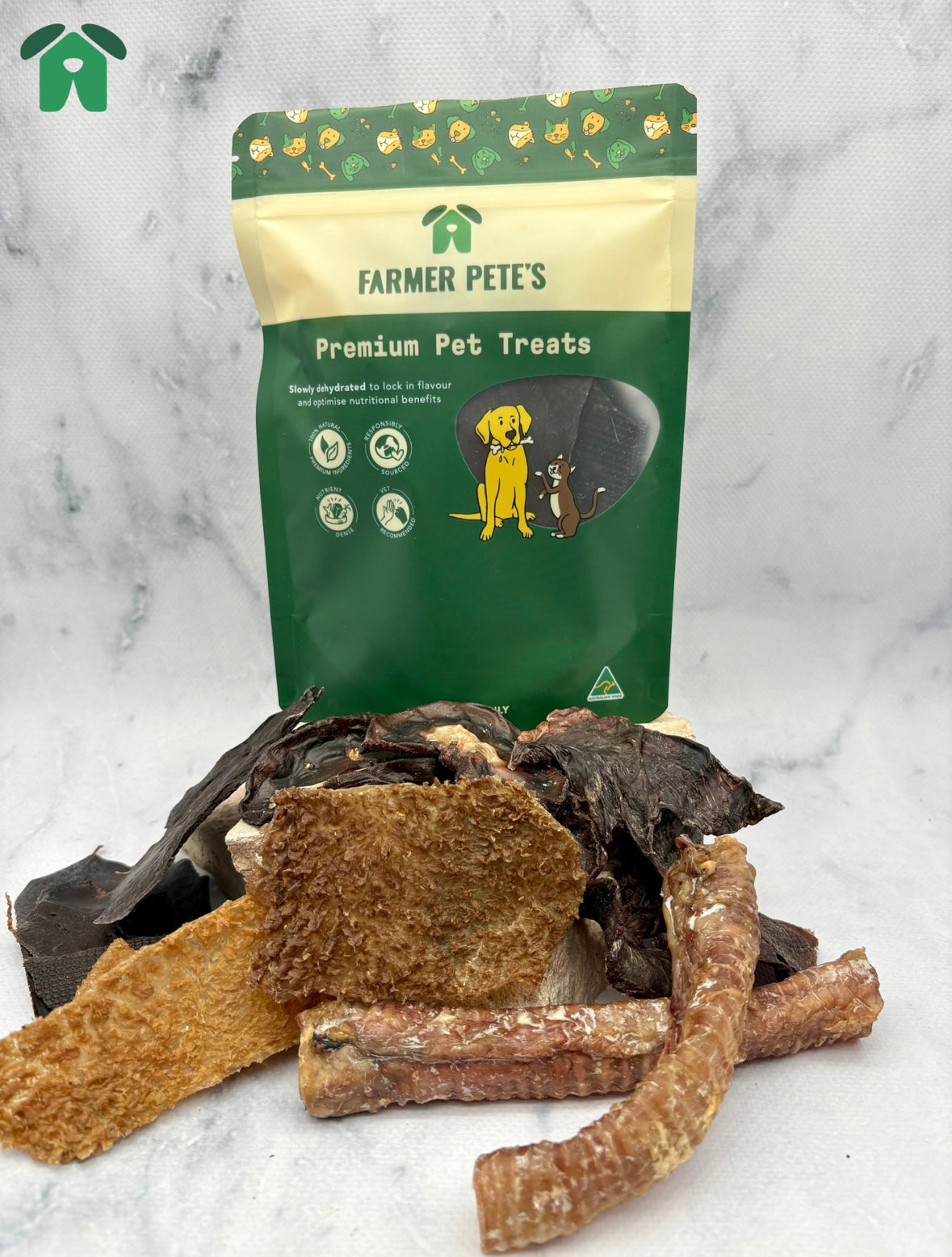 Selection of lamb dog treats by Farmer Pete's
