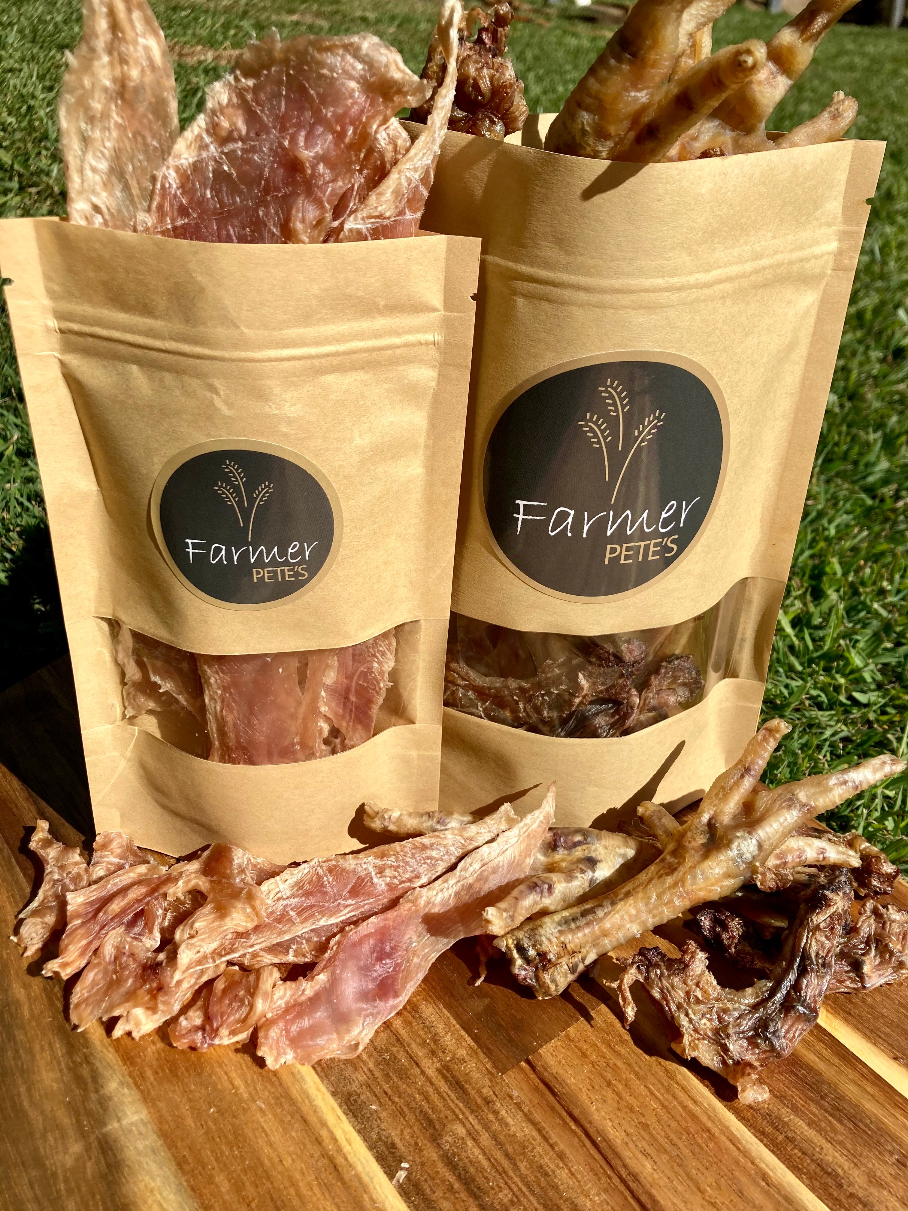 Chicken Treats for Dogs by Farmer Pete's, dried doggie treat or snack