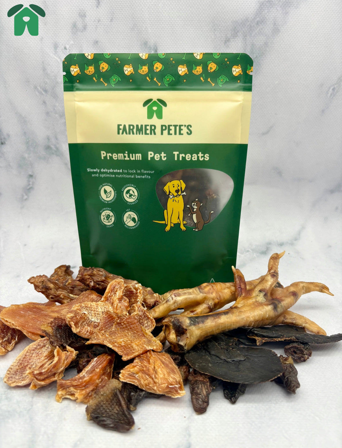 Chicken Treats for Dogs by Farmer Pete's, dried doggie treat or snack