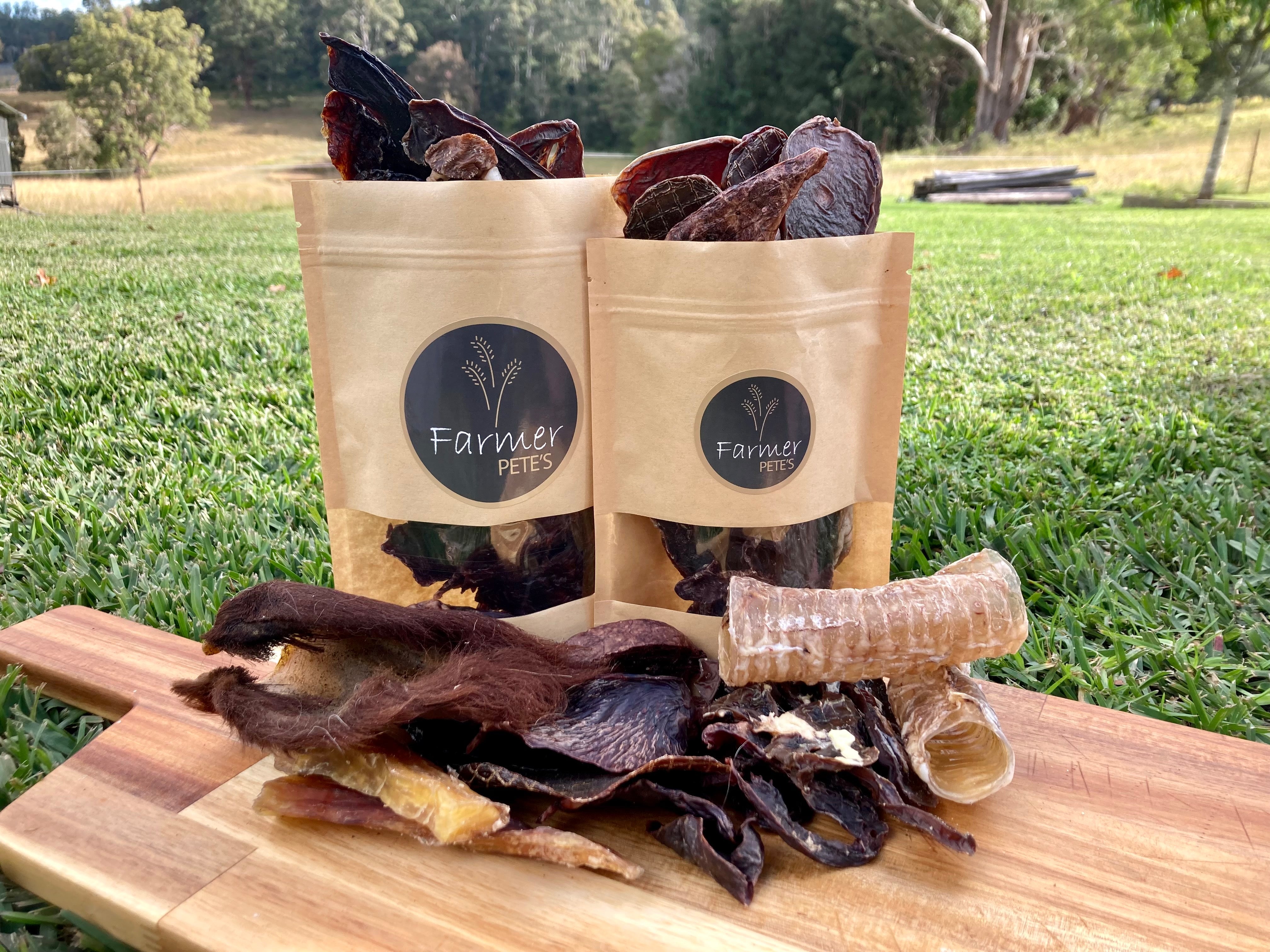 Dehydrated Dog Pets Treats by Australian small business Farmer Pete's