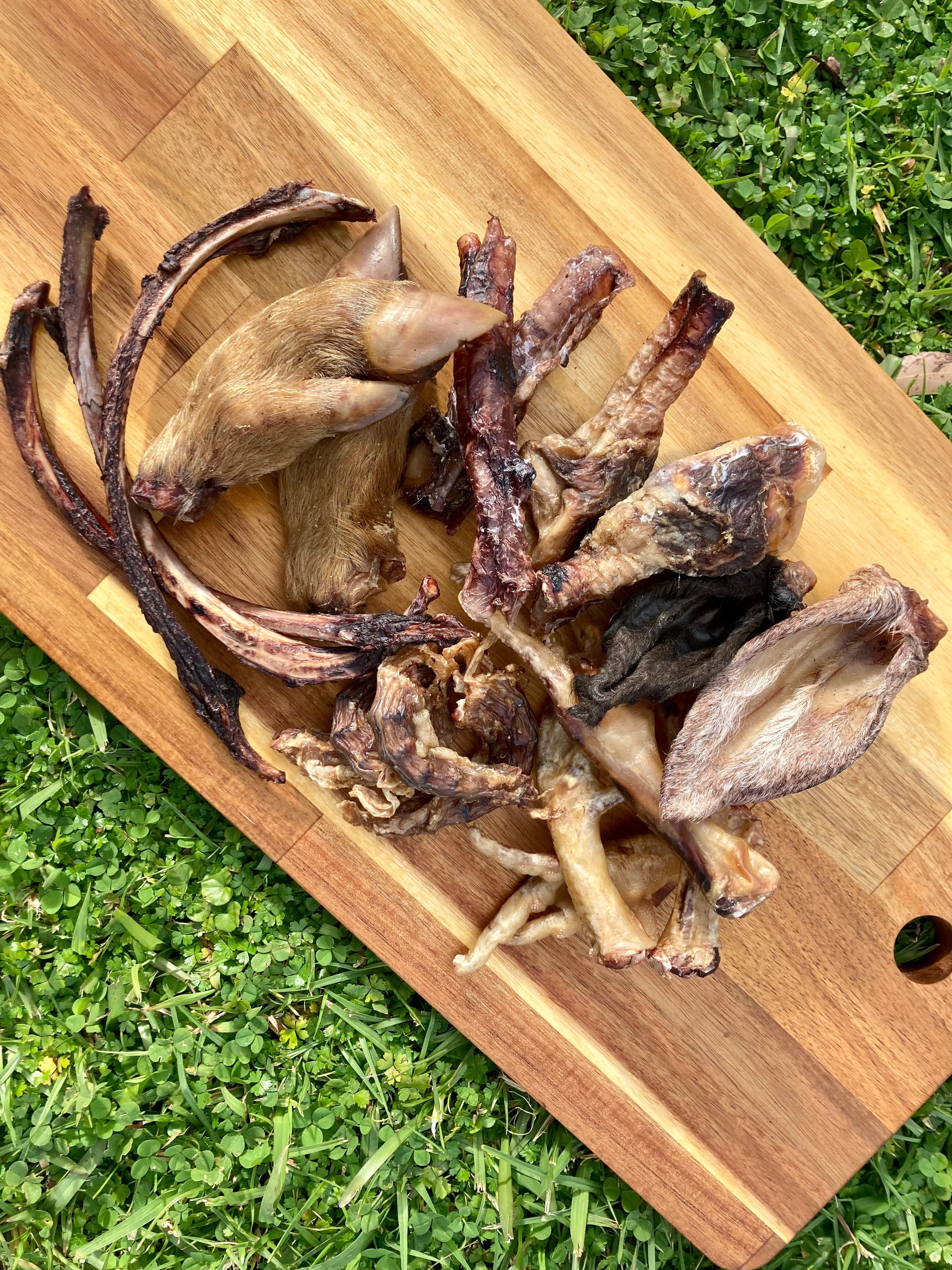 A range od smaller dog chews and dried treats