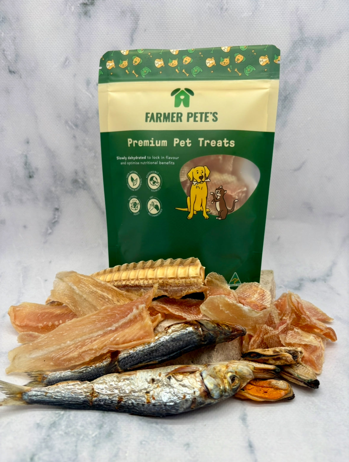 Seafood fish treats for dogs by Farmer Pete's