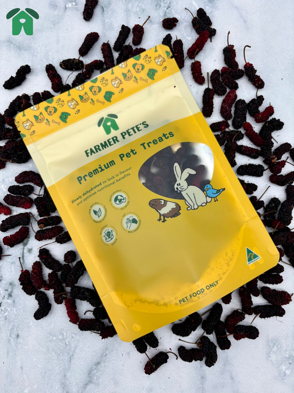 Dried Mulberry Fruit Treats for Rabbits & Guinea Pigs – Farmer Pete's