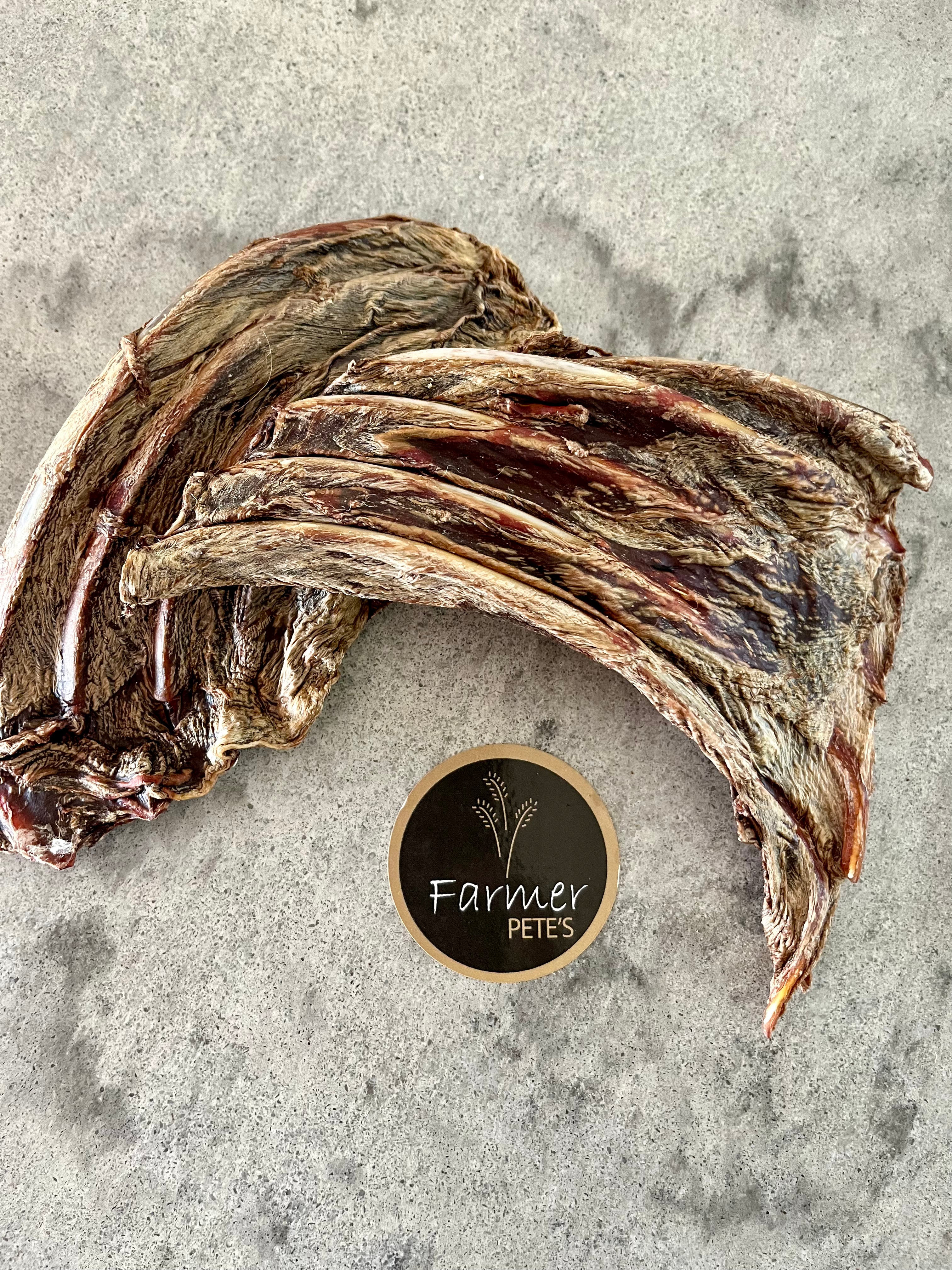 dried kangaroo rib for dog chews by Farmer Pete's