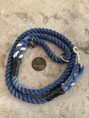 Denim Eco-friendly Dog Leads and Leaches, organic cotton handcrafted by Farmer Pete's Australian Made