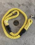 Yellow Eco-friendly Dog Leads and Leaches, organic cotton handcrafted by Farmer Pete's Australian Made