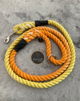 Orange Eco-friendly Dog Leads and Leaches, organic cotton handcrafted by Farmer Pete's Australian Made