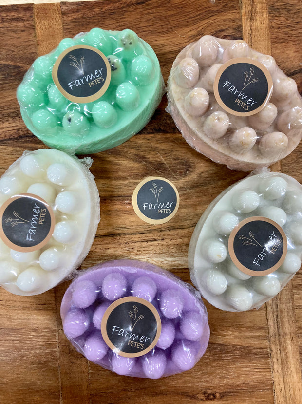 Farmer Pete's massage goats milk soaps sample pack.