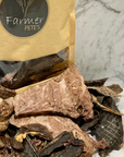 Healthy, natural dehydrated lamb offal treats for dogs by Farmer Pete's. 