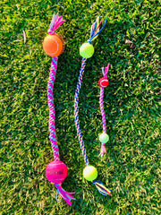 2 Ball tug/throw toy for dogs