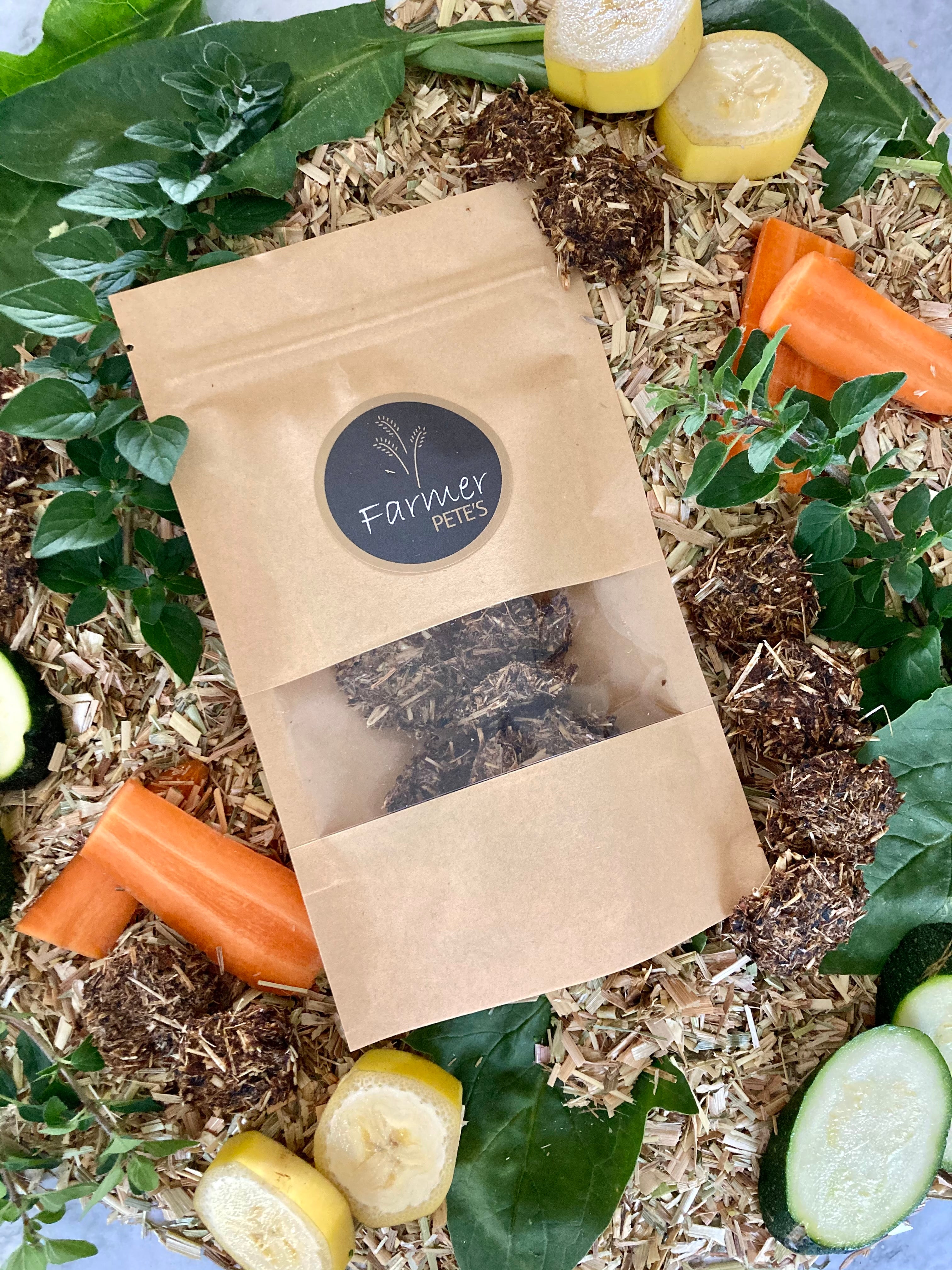 Tasty, healthy rabbit and guinea pig Monday munchie biscuits by Farmer Pete's.
