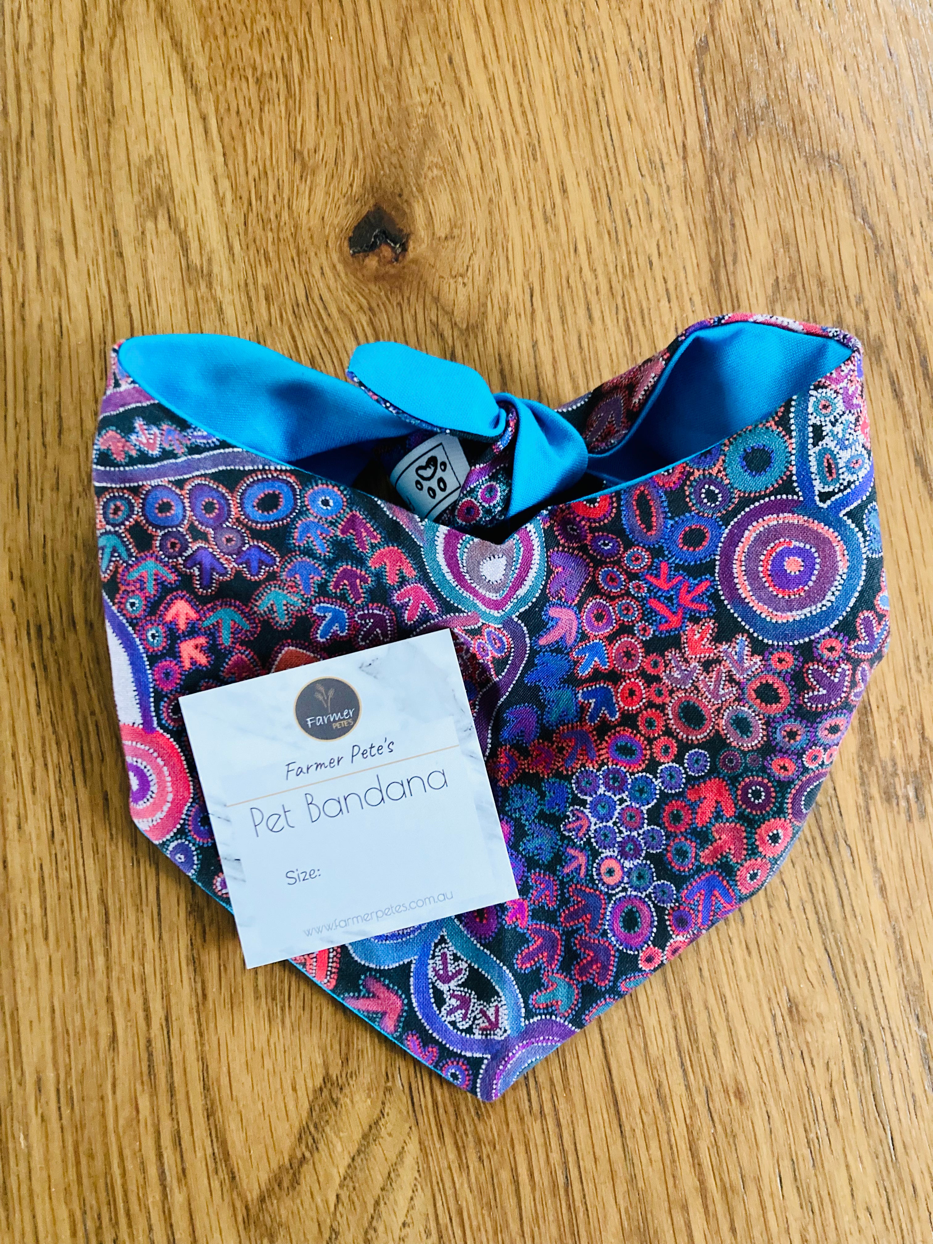 Reversible tie pet bandana with optional personalisation by Farmer Pete&#39;s