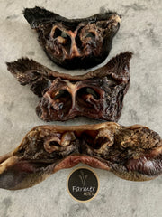 Back view of Farmer Pete's natural beef nose (snouts). 