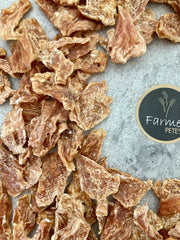 Chicken meaty bites for cats and dogs by Farmer Pete's.
