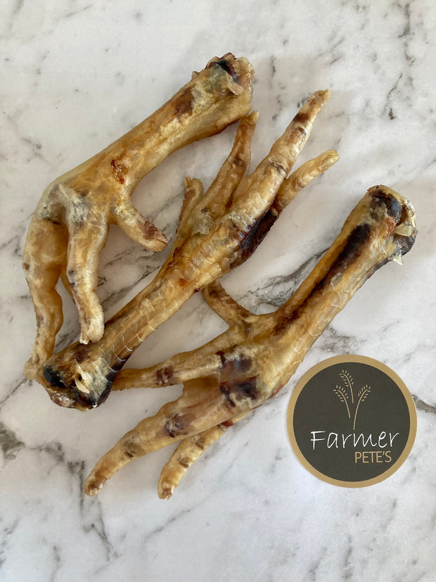 Best Australian chicken feet treats for pets by Farmer Pete's