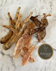 Dehydrated All-natural Chicken Breast Jerky, Jerky Bites, Feet and Necks