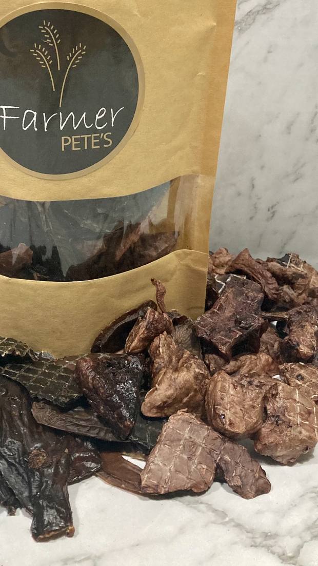 Australian made and 100% natural pork lucky dip offal treats. 