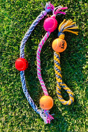 Jumbo ball tug/throw toy for dogs, 3 varieties