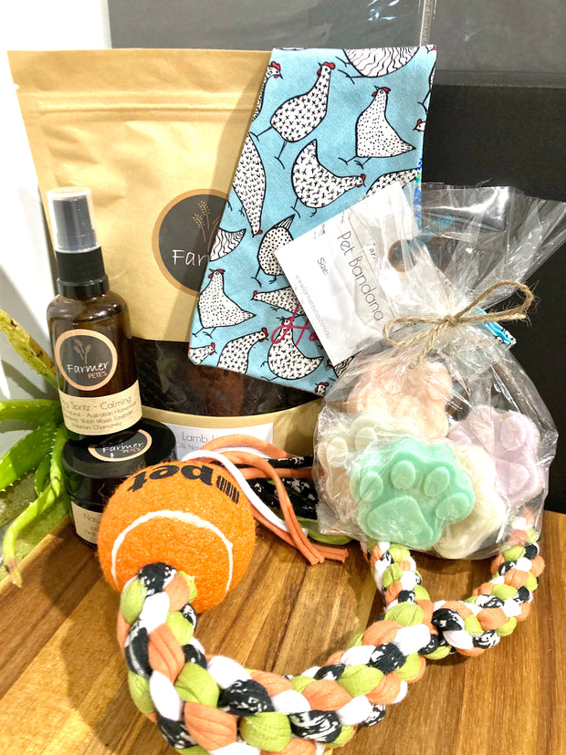 Farmer Pete's Pamper Your Pooch Box. 