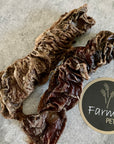 Natural, no added preservatives, beef weasand chews for dogs. By Farmer Pete's