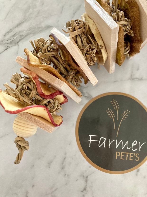 Farmer Pete's Treat Kabab Pocket pet enrichment toy.