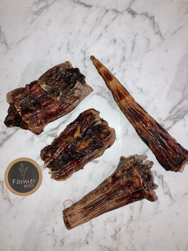 Kangaroo (Roo) Tail Chunks are a perfect Australia dog chew, dried pieces by Farmer Pete's