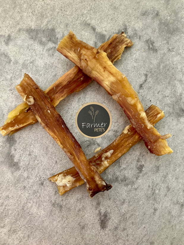 Australian made, 100% natural beef paddywack dog chew by Farmer Pete's.