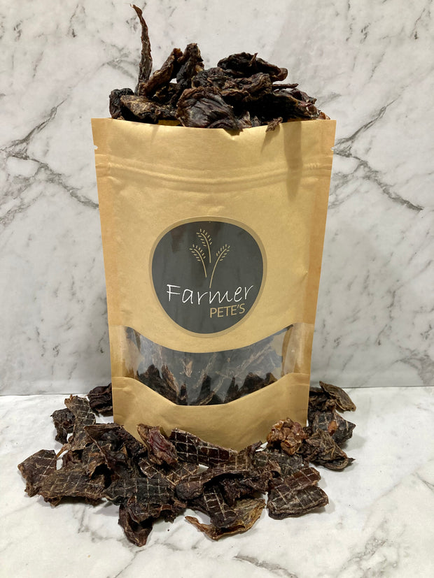 Farmer Pete's beef meaty bite pet treats. Perfect training treats. 