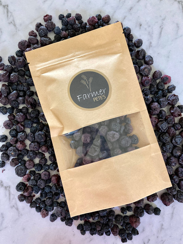 Natural Farmer Pete's dehydrated blueberry treats for Rabbits and Guinea pigs. 