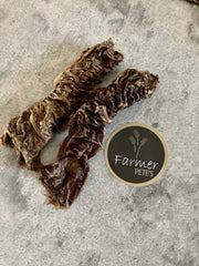 Farmer Pete's natural beef weasand dog chews