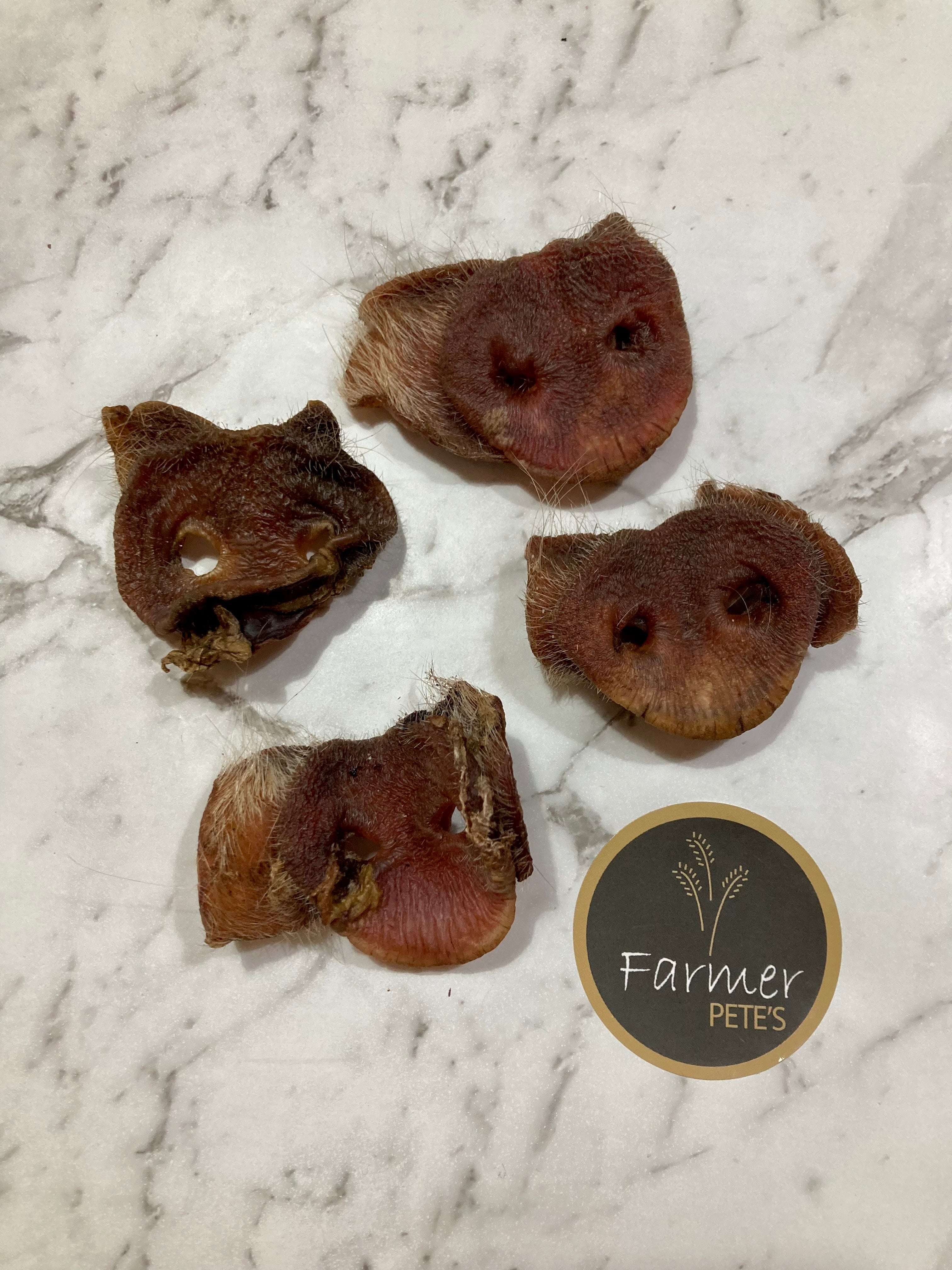 Dried Pig Snouts great natural treats for dogs, Australian pet treat products by Farmer Pete's