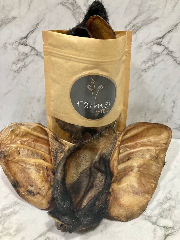 Pig Ears Dog Treats, Australian made by Farmer Pete's dried pet supplies