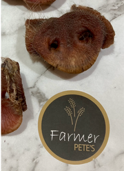 Pork Snouts chews for dogs by Farmer Pete's.