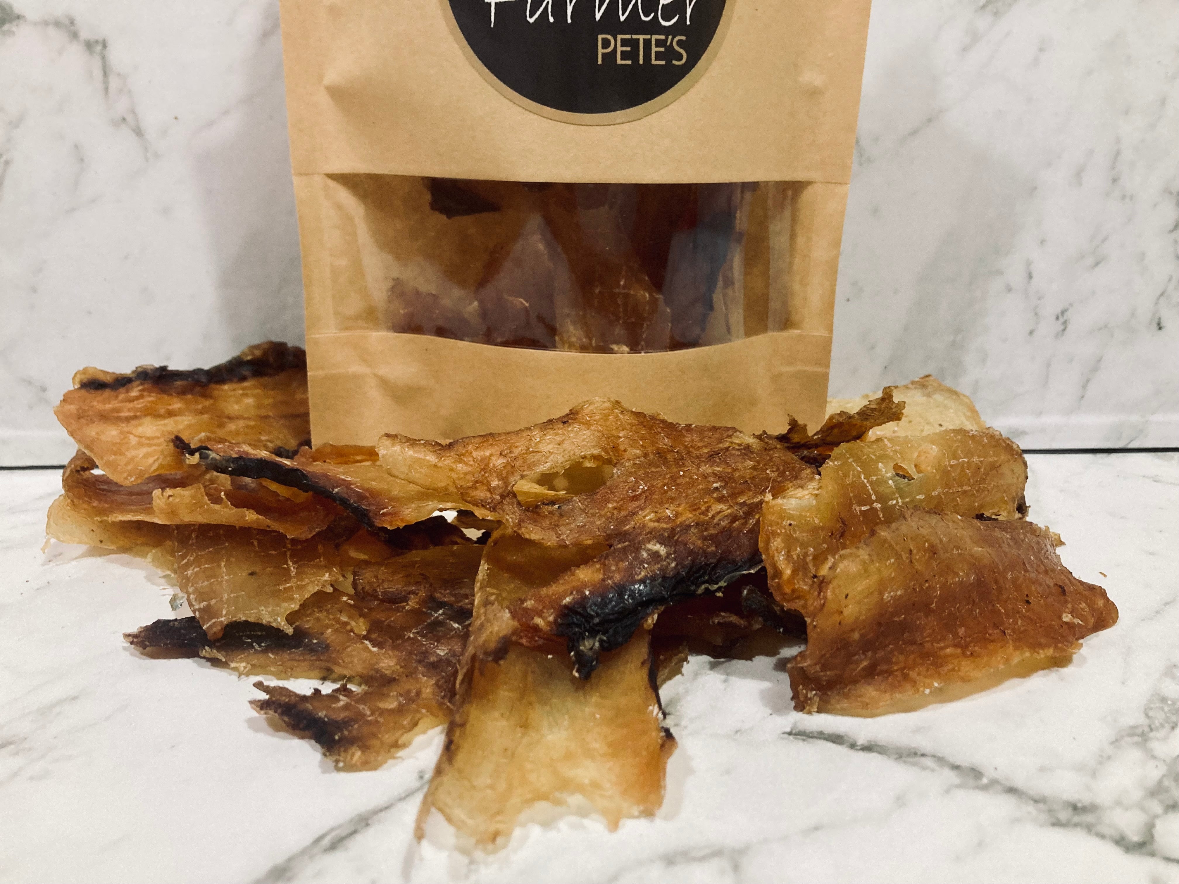 Buy Best Fish Jerky Dog Treats Online! Farmer Pete's Seafood