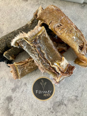 Farmer Pete's beef skin chews. Healthy and natural dog chews.